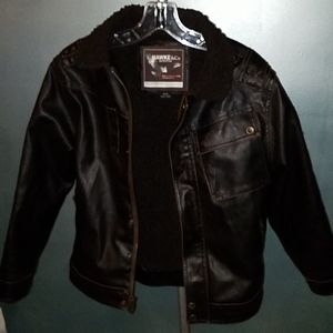 NWOT,Boys brown, vegan leather jacket
